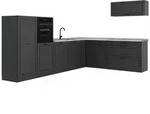 Vicco Winkelk&uuml;che R-Line, Anthrazit Landhaus/Anthrazit, 327 x cm Arbeitsplatte