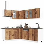 vidaXL H&auml;ngeschrank vidaXL 11-tlg. K&uuml;chenschrank-Set Porto Altholz-Optik