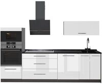 Vicco K&uuml;chenzeile Fame-Line, Wei&szlig; Hochglanz/Anthrazit, 280 cm ohne...