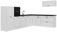 Vicco Winkelk&uuml;che R-Line, Wei&szlig; Landhaus/Wei&szlig;, 327 x cm ohne Arbeitsplatte...