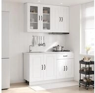 vidaXL H&auml;ngeschrank vidaXL K&uuml;cheneinheit KALMAR 4 stk. Wei&szlig; Holzwerkstoff