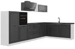 Vicco Winkelk&uuml;che R-Line, Anthrazit Landhaus/Wei&szlig;, 347 x cm ohne...