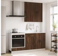 vidaXL H&auml;ngeschrank vidaXL K&uuml;cheneinheit LUCCA 5 stk. Brauneiche Holzwerkstoff