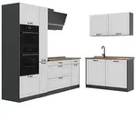 Vicco Winkelk&uuml;che R-Line, Wei&szlig; Landhaus/Anthrazit, 230 x 120 cm Arbeitsplatte