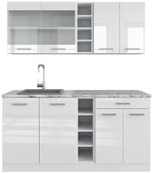 Vicco K&uuml;chenzeile R-Line, Wei&szlig; Hochglanz/Wei&szlig;, Ohne Arbeitsplatten