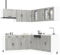 vidaXL H&auml;ngeschrank vidaXL 11-tlg. K&uuml;chenschrank-Set Lucca Grau Sonoma