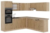 Vicco Winkelk&uuml;che R-Line, Artisan-Eiche/Goldkraft Eiche, 247 x 237 cm ohne