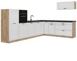 Vicco Winkelk&uuml;che R-Line, Wei&szlig; Landhaus/Goldkraft Eiche, 327 x cm...