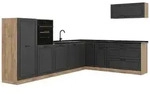 Vicco Winkelk&uuml;che R-Line, Anthrazit Landhaus/Goldkraft Eiche, 327 x cm ohne