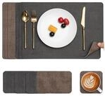 LuxusKollektion Platzset Tischsets Abwaschbar Kunstleder Rutschfest Grau Braun...