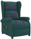 vidaXL Massagesessel Wing Back elektrischer Massagesessel Dunkelgr&uuml;n Stoff...
