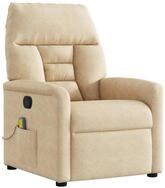 vidaXL Sessel Massagesessel Creme Mikrofasergewebe (1-St)