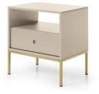 Masseno Nachttisch MONTEO 53,6 cm Nachtschrank mit 1 Schubladen Beige