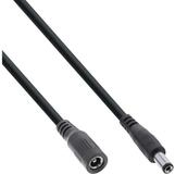Inline DC Verl&auml;ngerungskabel, DC Stecker/Buchse 5,5x2,5mm, AWG 18, schwarz 2m