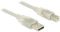 Delock 83893 USB Kabel USB 2.0 1,5 m USB A USB B 0,48 Gbit/s Durchscheinend...