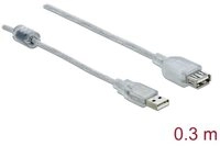 Delock Delock USB-Kabel USB 2.0 USB-A Stecker, USB-A Buchse 0.30 m Transpare