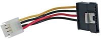 Inline SATA Strom-Adapterkabel, 4pol Floppy zu 15pol SATA, mit Lasche, 0,15m