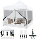 LuxusKollektion Faltpavillon Faltpavillon 3x3m Wei&szlig; Wasserdicht mit Moskitonetz