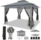 LuxusKollektion Faltpavillon Pavillon wasserdicht 3,65x3,65m dunkelgrau...
