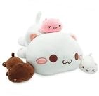 LuxusKollektion Kuscheltier Pl&uuml;schtier Stofftier Katze Mama 50cm 3 K&auml;tzchen