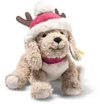Steiff Kuscheltier Hund Rudy Christmas 27 cm beige 067686 Pl&uuml;schhund Stofftier