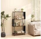 HOMCOM Standregal Schmales Regal, 4 Ebenen, geschwungenes Design, B&uuml;roregal,