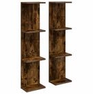 vidaXL Regal Wandregal 2 stk. Raucheiche 25 x 15 x 100 cm Holzwerkstoff, 2-tlg.