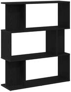vidaXL B&uuml;cherregal B&uuml;cherregal Schwarz Eichen-Optik 80x24x96 cm Holzwerkstoff,