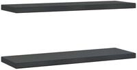 vidaXL Regal Wandregale 2 Stk. 75x23,5 cm Schwarz Edelstahl, 1-tlg.