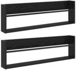 vidaXL Regal vidaXL Magazinregal 2 Stk. Schwarz Eichen-Optik 100 x 12 x 30 cm