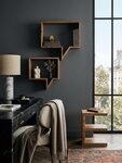 KADIMA DESIGN Wandregal 2er Set Wandregale MUMBAI Massivholz Akazie Holzregal