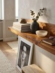 KADIMA DESIGN Wandregal Wandregal MUMBAI Massiv-Holz Holzregal 160 cm...