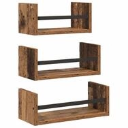 vidaXL Regal Wandregal-Set 3 stk. Altholz 40x16x14cm Holzwerkstoff, 3-tlg.