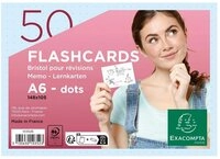 EXACOMPTA Karteikarten Exacompta Flashcards A6 punkt 50St/Pk blau