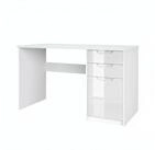 Vladon Schreibtisch Logan (B&uuml;rotisch, mit 2 Schubladen und 1 T&uuml;r), Wei&szlig;...