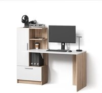 Livinity&reg; Schreibtisch Lorena, Sonoma/Wei&szlig;, 150 x 120.1 cm mit 2 T&uuml;ren (1-St)