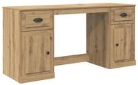 vidaXL Schreibtisch Schreibtisch mit Schrank Artisan-Eiche Holzwerkstoff (1-St)