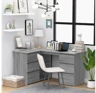vidaXL Schreibtisch vidaXL Eckschreibtisch Grau Sonoma 145x100x76 cm...