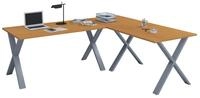 VCM Schreibtisch Lona Computertisch B. 190 x T. 190 x H. 76 cm, L-Form