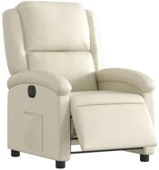 vidaXL Sessel Relaxsessel Elektrisch Creme Kunstleder (1-St)