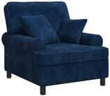 vidaXL Sessel XL-Sessel mit Kissen Marineblau 1,5 Linien Stoff (1-St)