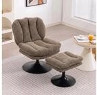 HOMCOM Relaxsessel Loungesessel, gepolsterter Drehsessel mit Samtoptik mit...