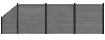 vidaXL Gartenzaun zaunset 619 x 186 cm WPC und Aluminium Grau grau