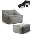 mokebo Sitzsack Der Sunnyboy (mit Hocker), Made in Germany, Beanbag Outdoor,