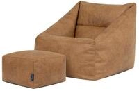 icon Sitzsack Sessel Erwachsene aus veganem Leder mit Hocker "Natalia",...