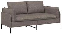 vidaXL Sofa 188 x 81 x 89 cm 2-Sitzer Sofa Grau 188x81x89 cm Kunstleder, 1 Teile