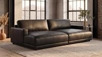 KAWOLA Big-Sofa MARLIN Bigsofa aus Lederfaserstoff, schwarz, Big Sofa...