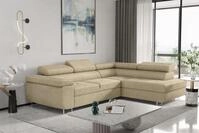 Fun M&ouml;bel Ecksofa Schlafsofa JADE Stoff Bouclestoff Ascot mit Ottomane Links...