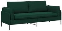vidaXL Sofa 222 x 81 x 89 cm 3-Sitzer-Sofa Dunkelgr&uuml;n 222x81x89 cm Samt, 1...