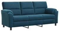 vidaXL Sofa 214 x 85 x 93 cm Sofa Blau 214x85x93 cm Samt, 1 Teile
